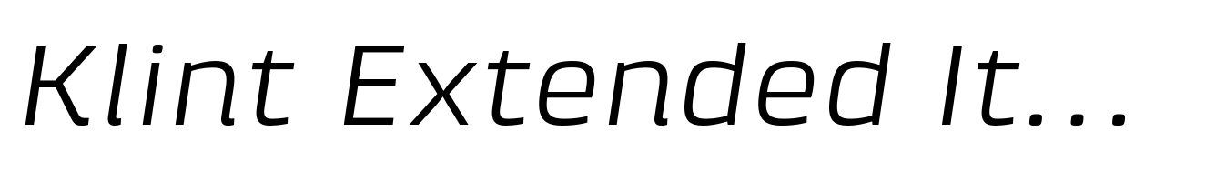 Klint Extended Italic
